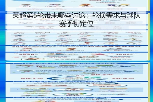 英超第5轮带来哪些讨论：轮换需求与球队赛季初定位